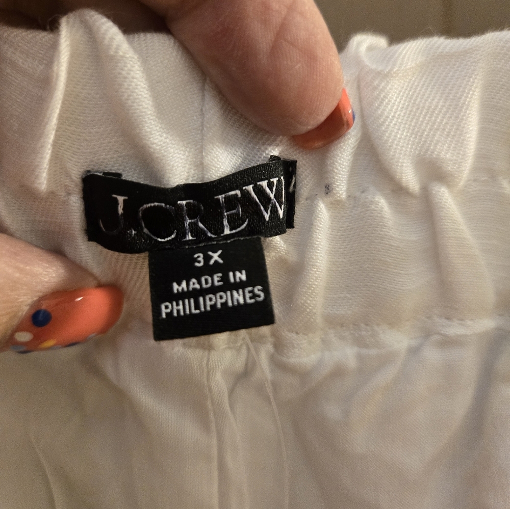 White Wide-Leg Linen Blend Pants - Picture 4 of 5
